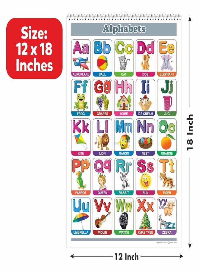Space Enterprises Look N Learn Junior Educational Chart | Alphabet, Numbers, Shapes, Body Parts, Animals, & Fruits | Educational & Learning Toy for Kids - Image 4