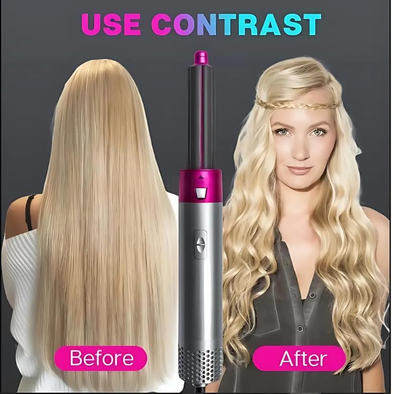 Elevea 𝟏𝟓 𝐘𝐞𝐚𝐫𝐬 𝐆𝐮𝐚𝐫𝐚𝐧𝐭𝐞𝐞 5 in 1 Professional Hair Styler for Women, Hot Air Brush Straightener, Curler, Volumizer, Blow Dryer with 5 Attachments for Salon-Like Styling at Home - Image 4