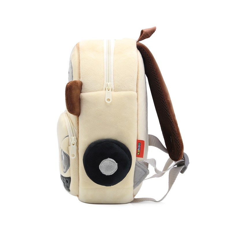 Plush Kids Backpack, Beetle Car Vehicle Design, Soft Lightweight School Bag for Toddlers and Preschool Kids - Image 2