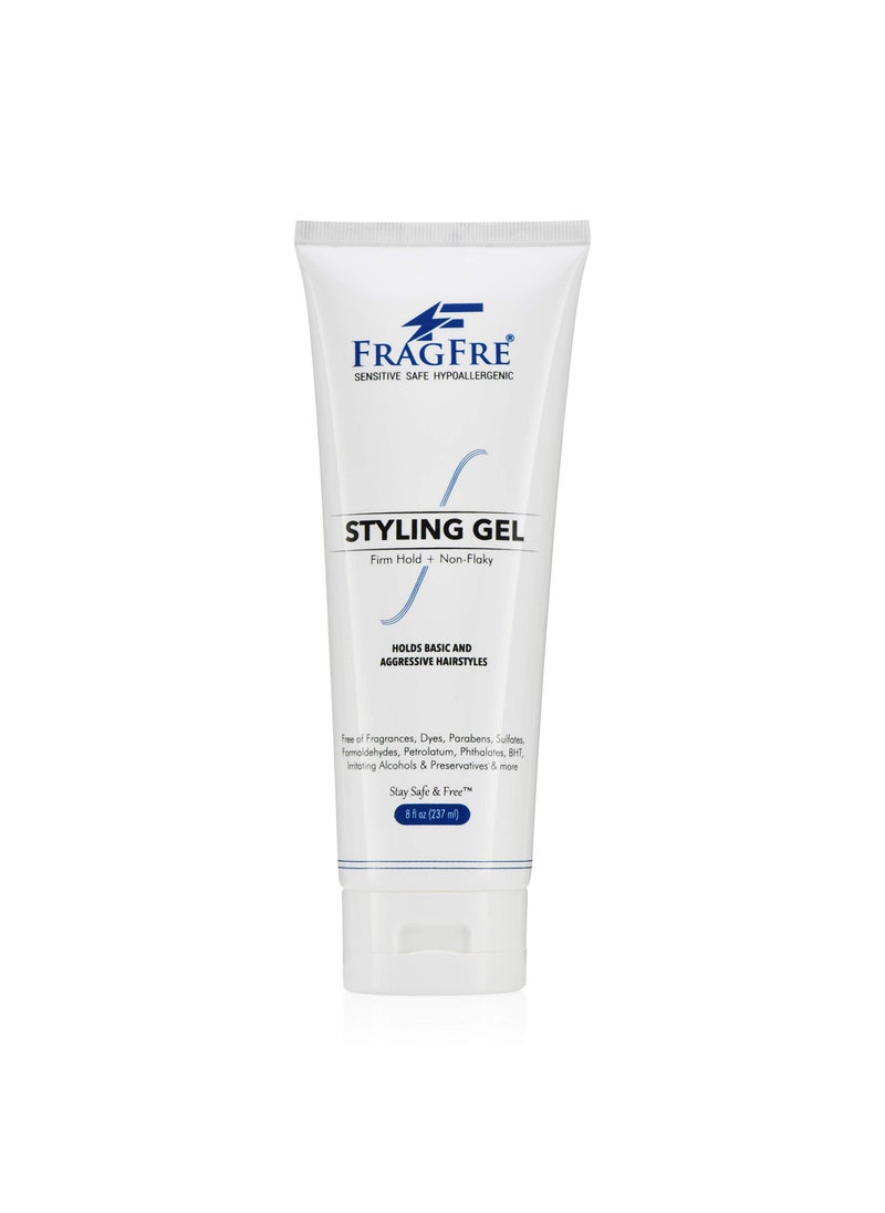 FRAGFRE FRAGFRE Firm Hold Hair Gel Fragrance Free 8 oz - Strong Styling Gel for Aggressive Hair Styles - Paraben Free Hypoallergenic Sensitive Formula - Non-Irritating Vegan No Gluten/Cruelty (1 Pack) 