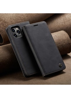 For Iphone 15 Case 14pro Max Card Slot Leather Cover Xr Flip Protective Case Digital Computer/mobile Phone Protective Cover-Color:Black-Applicable Model:For Iphone11 Pro