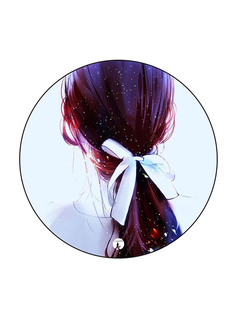 Girl Printed Mouse Pad Round  Multicolour