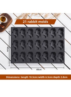 Kindergarten Non-stick Chicken Cake Mold 40*60 Animal Baking Tray Commercial Oven Anhydrous Crispy Bear Paw-Specifications:21 Consecutive Bunny Molds