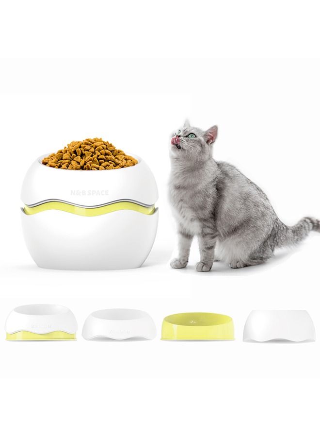 نيو ستايل مجموعة أوعية القطط المرتفعة 3 في 1، وعاء طعام مرتفع مائل للقطط والكلاب الصغيرة، شكل بيضة جميل، طبق قطط، وعاء طعام وماء متعدد التركيبات قابل للفصل - Image 1