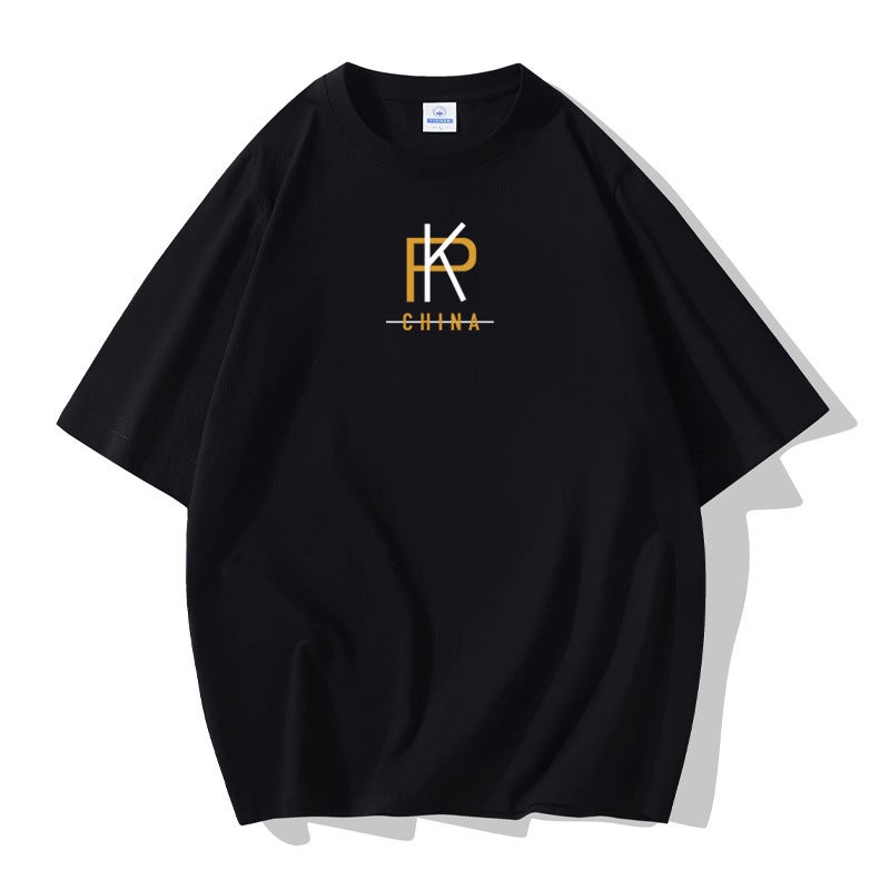 Cotton Short-Sleeved T-Shirt Men'S Loose Round Neck Printed Half-Sleeved Men'S Top Base Shirt Trendy T - Image 3