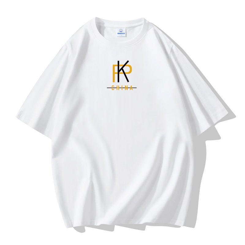 Cotton Short-Sleeved T-Shirt Men'S Loose Round Neck Printed Half-Sleeved Men'S Top Base Shirt Trendy T - Image 2
