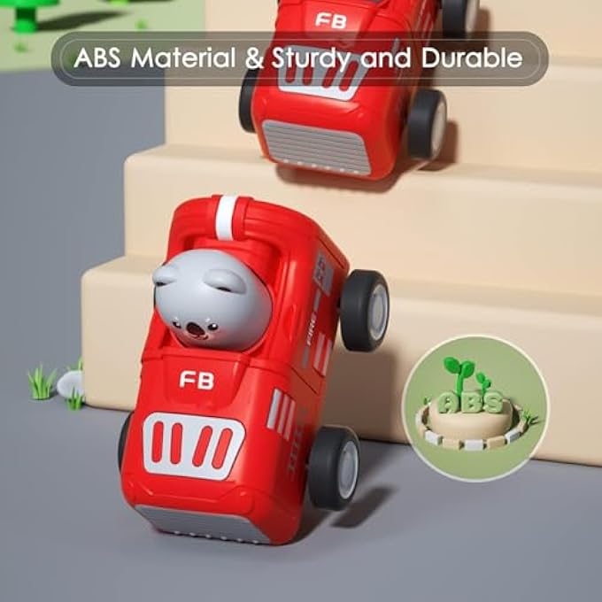 PRESS AND GO CAR TOYS FOR TODDLERS 1-3 - ANIMAL RACING CARS, INFANT PLAY VEHICLE SET, INTERACTIVE EDUCATIONAL TOY FOR WALKING & MOTOR SKILLS, BOYS & GIRLS BIRTHDAY PARTY FAVORS GIFT (4 PCS) - Image 4