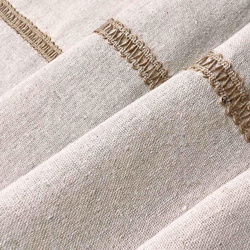 Oindec 2 Pack Cotton Linen Valance for Windows with Burlap Lace Trim Rustic Farmhouse 12 inch Kitchen Valance Rod Pocket Neutral Short Curtain Topper Window Treatment - Image 4