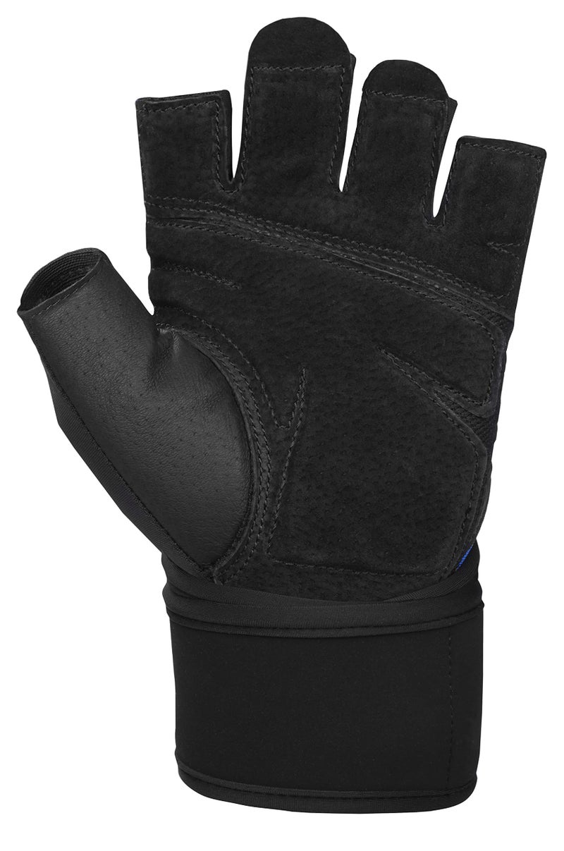 Harbinger Training Grip Wristwrap Weight Lifting Gloves, Unisex, Medium, Blue - Image 2