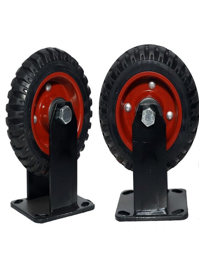 PACIFIC MOVERS Rubber Caster wheel 6 Inch heavy duty metal bracket fix - Image 1