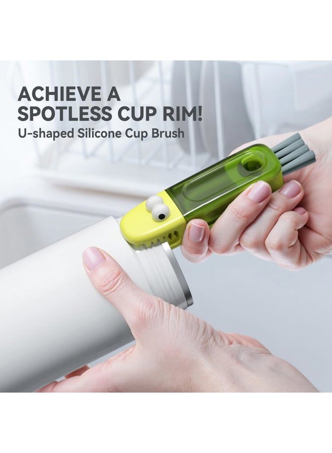 Nodirz 3 in 1 Cup Lid Gap Cleaning Brush Set, Multifunctional Bottle Cleaning Brush, Silicone Cup Lid Gap Cleaner, Home Kitchen Crevice Cleaning Tools - Image 2