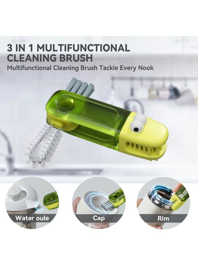Nodirz 3 in 1 Cup Lid Gap Cleaning Brush Set, Multifunctional Bottle Cleaning Brush, Silicone Cup Lid Gap Cleaner, Home Kitchen Crevice Cleaning Tools - Image 4