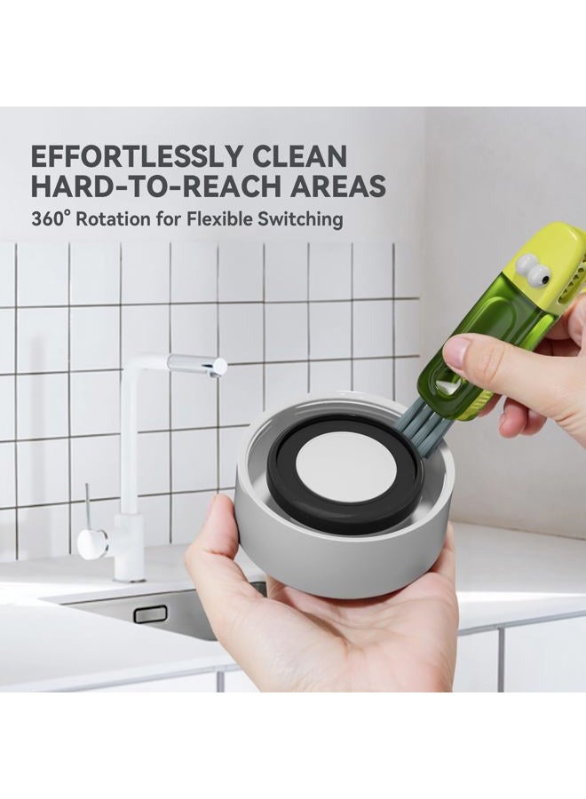 Nodirz 3 in 1 Cup Lid Gap Cleaning Brush Set, Multifunctional Bottle Cleaning Brush, Silicone Cup Lid Gap Cleaner, Home Kitchen Crevice Cleaning Tools - Image 3