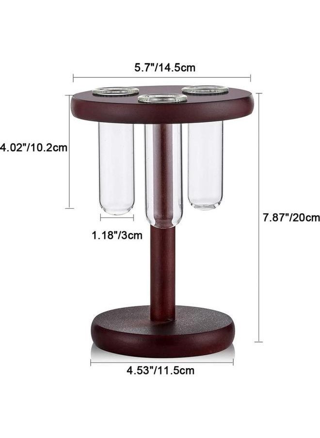 Generic - 3-Piece Test Tube Planter Flower Bud Vase With Wood Stand Multicolour one sizecm - Image 1