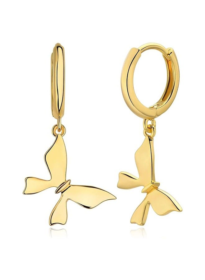 ميفيكو المرأة Huggie أقراط الذهب هوب النائم 14K الذهب شغل صغيرة بسيطة اليدوية هيبوالرجينيك مجوهرات يومية - Image 1