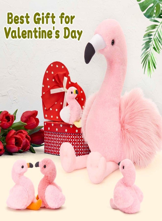 MorisMos Plush Flamingo Stuffed Animals-18in Mommy Stuffed Flamingo with 4 Baby Bird Toys for Girls Boys,Pink Bird Stuffed Animal Gift for Kids Women Birthday Decor Baby Shower Christmas - Image 2