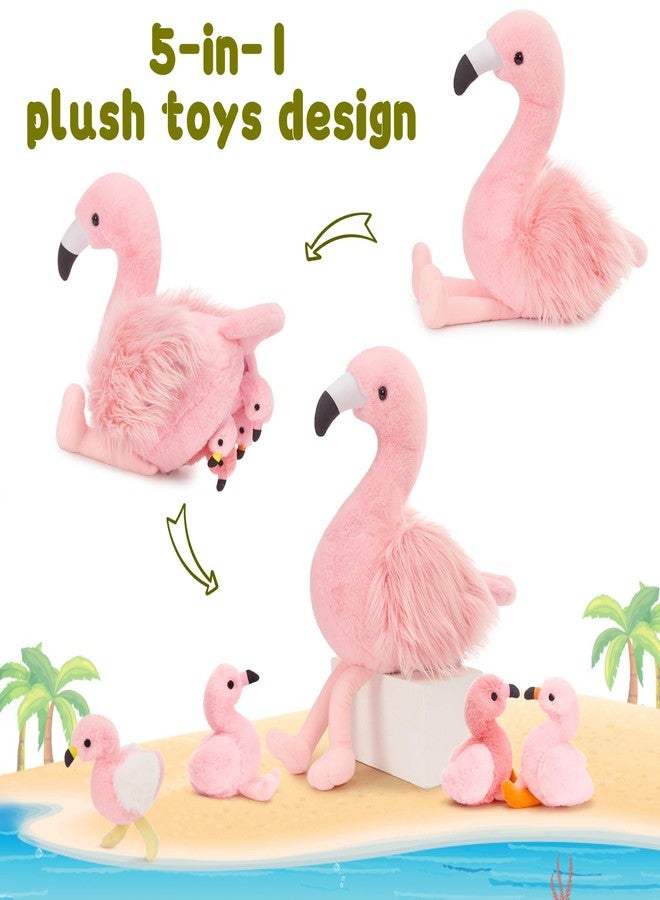 MorisMos Plush Flamingo Stuffed Animals-18in Mommy Stuffed Flamingo with 4 Baby Bird Toys for Girls Boys,Pink Bird Stuffed Animal Gift for Kids Women Birthday Decor Baby Shower Christmas - Image 5