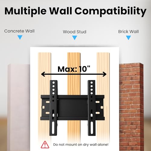 RISSACHI® Heavy Duty TV Stand Wall Mount | Universal LED Stand for 14 to 42 Inch LCD, Smart TVs | Space-Saving & Adjustable TV Wall Mount (Pack of 2) - Image 4