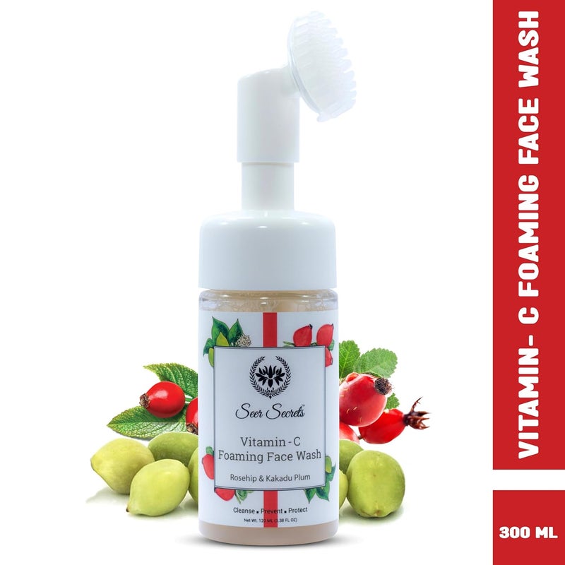 Seer Secrets Vitamin Foaming Face Wash Brightening faceVitamin C for Clean Clear Bright Skin No Parabens Sulphates Vegan Cruelty Free All Skin Type 120 ml - Image 2
