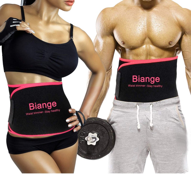 Biange Waist Trainer for Women Men Sweat Belt Waist Trimmer Belly Band Stomach Wraps - Image 1