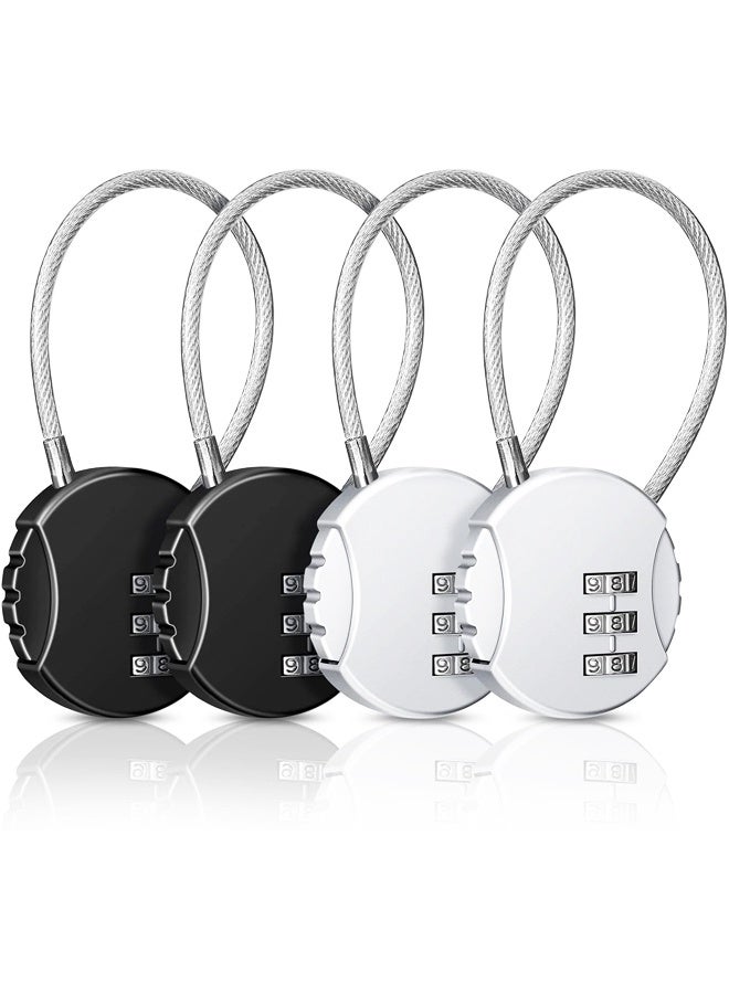 4 قطع من أقفال تركيبة مكونة من 3 أرقام، أقفال أرقام مركبة، قفل أمتعة مقاوم للماء، أقفال سفر للخزانة، صندوق الأدوات، حقيبة السفر، صالة الألعاب الرياضية - Image 1