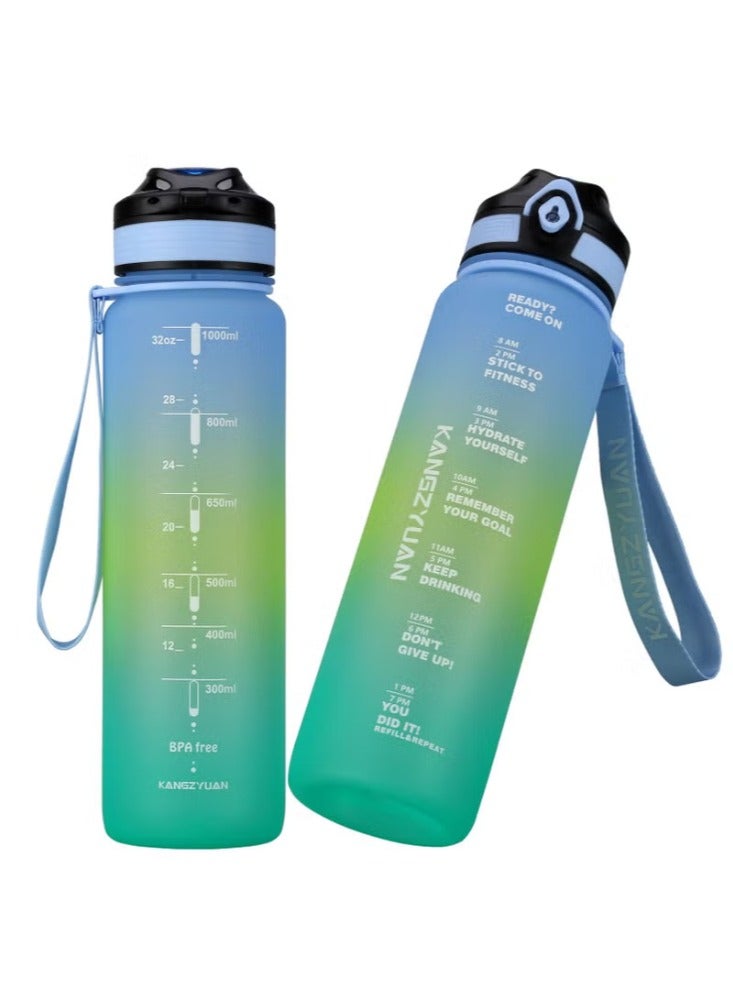 Dreamzon Sports Water Bottle 1000ML Protein Shaker Outdoor Travel Portable Leakproof Drinkware Plastic Drink Bottle BPA Free Multicolour - Image 2