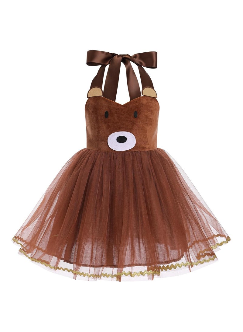 SYOSI Girls Jungle Themed Cosplay Dress, Animal Leopard Cosplay, Tutu Dress, Birthday Party Outfit, 3PCS Set, Girls Jungle Themed Animal Costumes, Birthday Party Safari Costume (7-8 Y) - Image 2