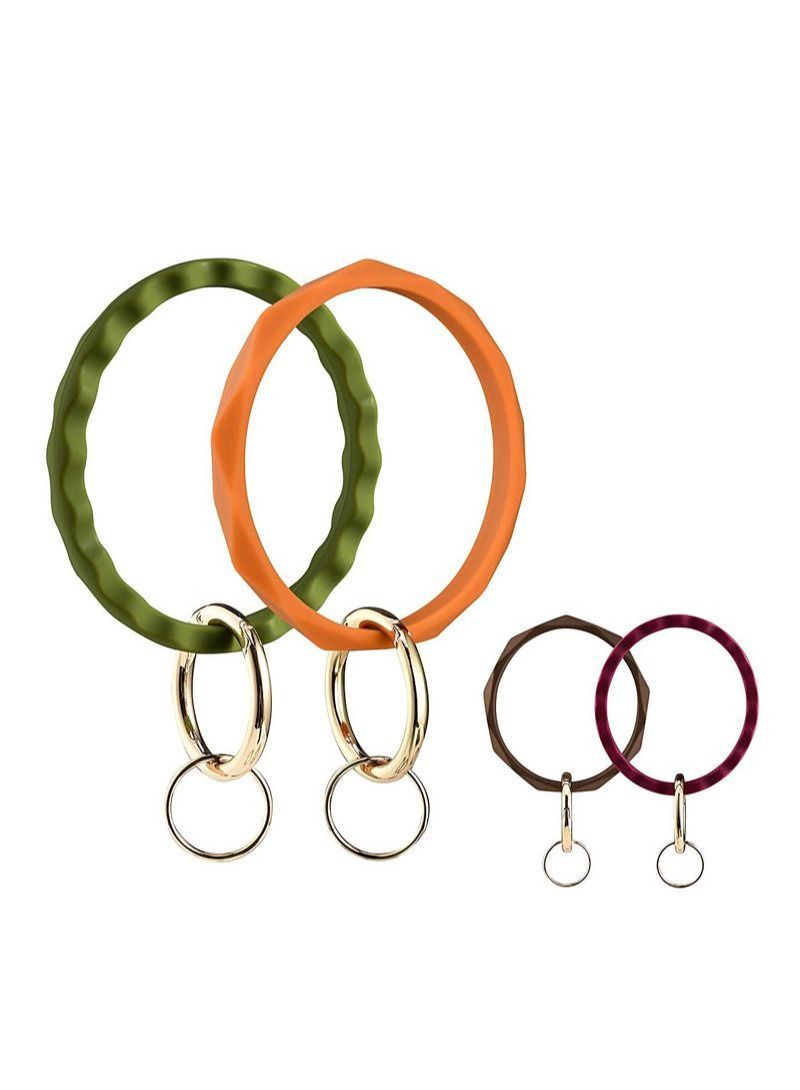 NIBEMINENT 4Pcs Silicone Bracelet Keychain - Image 1