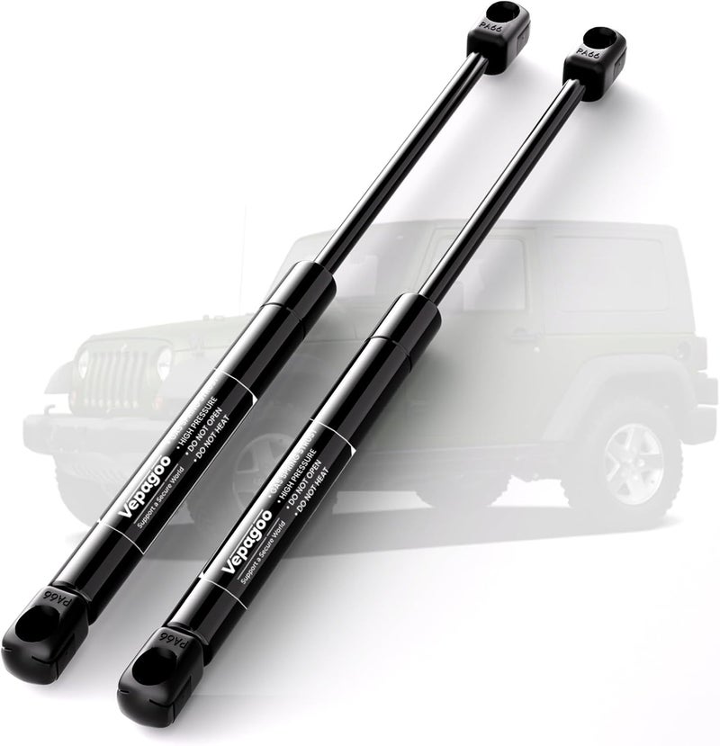 Vepagoo Rear Window Strut for Jeep Wrangler 2007-2010, Gas Shocks Lift Supports for Jeep Wrangler 65th / Islander / Mountain, Replacement OEM 55397060AC, 55397061AC, 2Pcs - Image 1