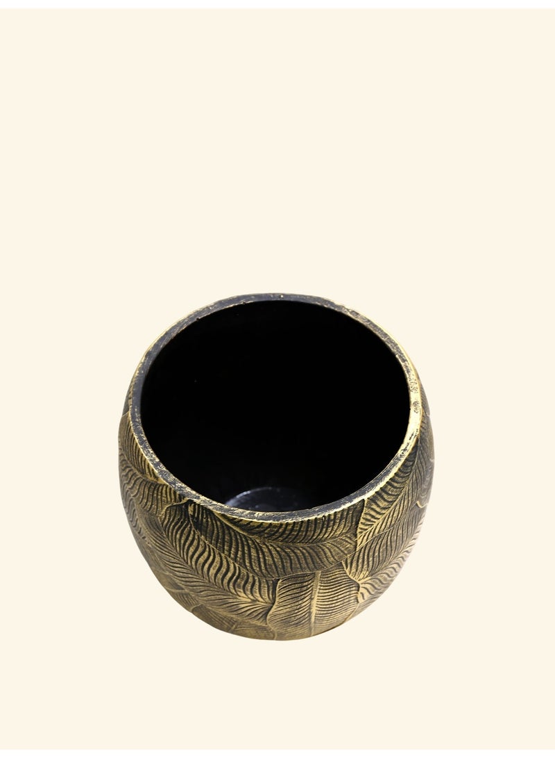 أصيص زراعة إسمنتي عصري (30×27 سم) – أصيص مزخرف بنقوش أوراق للاستخدام الداخلي والخارجي - Image 5