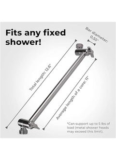 HOOKOR Shower Head Extension Arm,Adjustable Shower Arm Extension,Solid Stainless Steel Shower Extender for ShowerHead,Showerhead Extender With Universal Connection  - Image 3