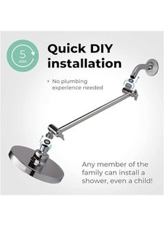 HOOKOR Shower Head Extension Arm,Adjustable Shower Arm Extension,Solid Stainless Steel Shower Extender for ShowerHead,Showerhead Extender With Universal Connection  - Image 4