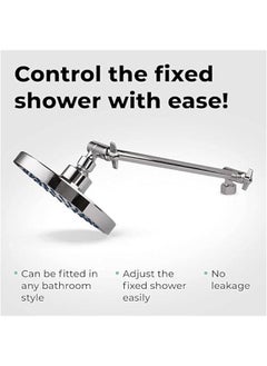 HOOKOR Shower Head Extension Arm,Adjustable Shower Arm Extension,Solid Stainless Steel Shower Extender for ShowerHead,Showerhead Extender With Universal Connection  - Image 5