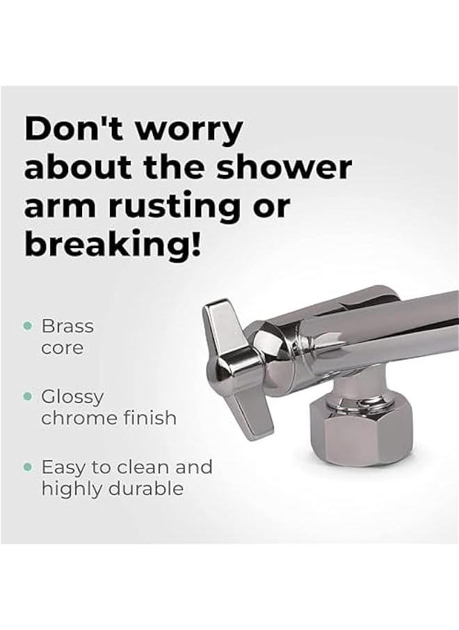 HOOKOR - Shower Head Extension Arm,Adjustable Shower Arm Extension,Solid Stainless Steel Shower Extender for ShowerHead,Showerhead Extender With Universal Connection - Image 1