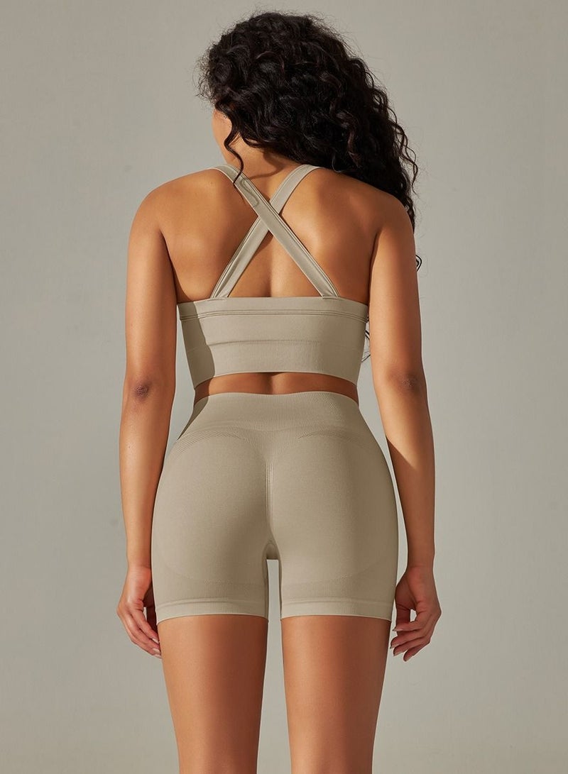 Loquat Yoga Tight Fitting Stretch Soft Sets Grey - Image 1