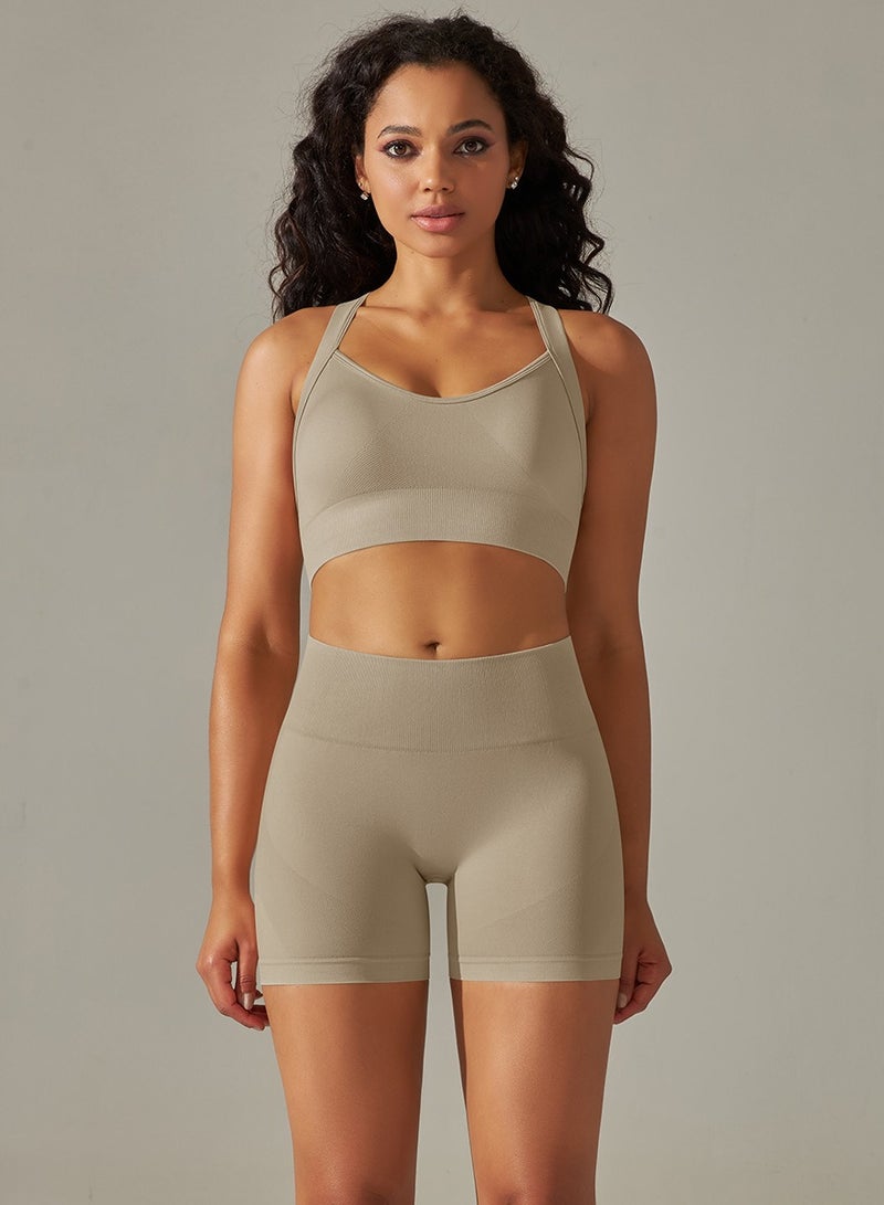 Loquat Yoga Tight Fitting Stretch Soft Sets Grey - Image 2