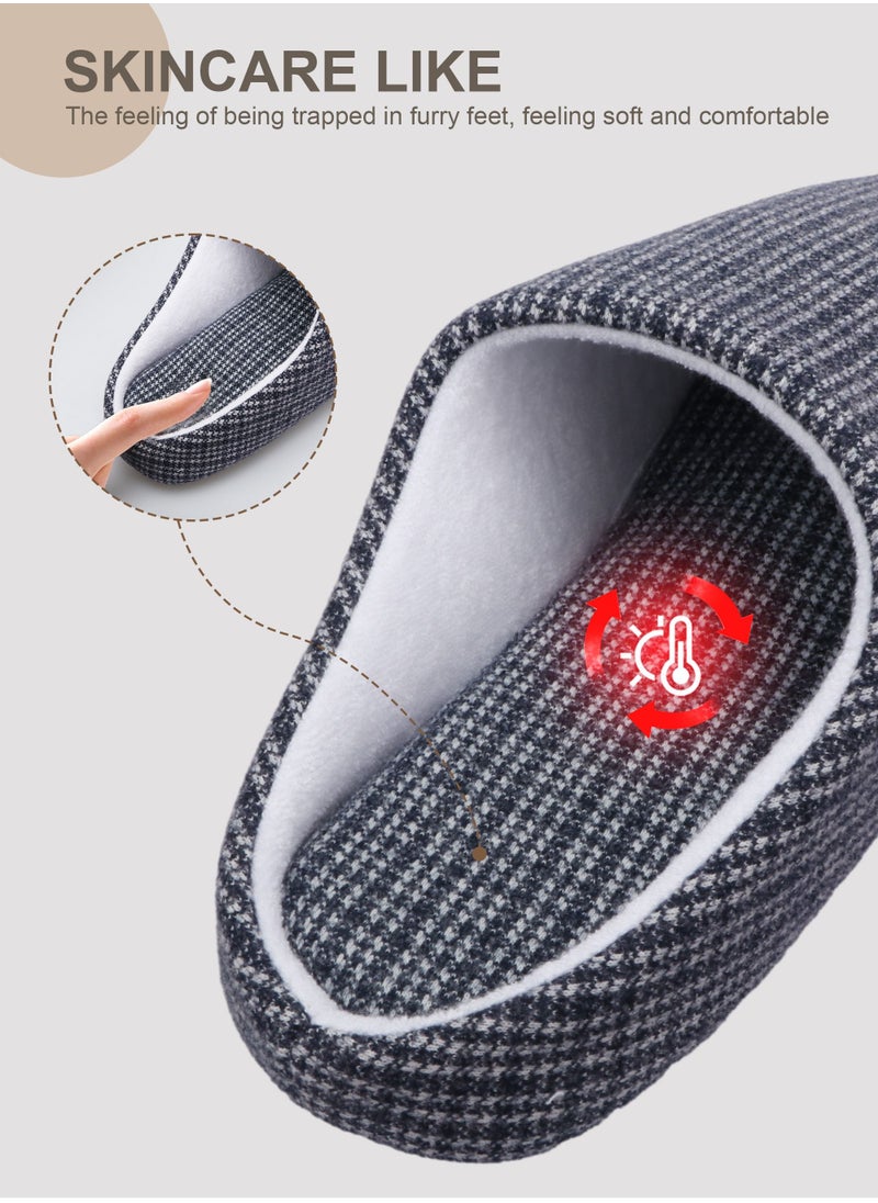 HomarKet - Comfort Slip on Bedroom Slippers for Men and Women Memory Foam Soft House Slippers Warm Plush Non-Slip Loafer Shoes for Indoor and Outdoor - Image 1