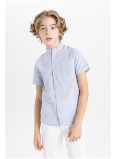 DeFacto Boy Regular Fit Stand- Up Collar Woven Short Sleeve Shirt  - Image 1