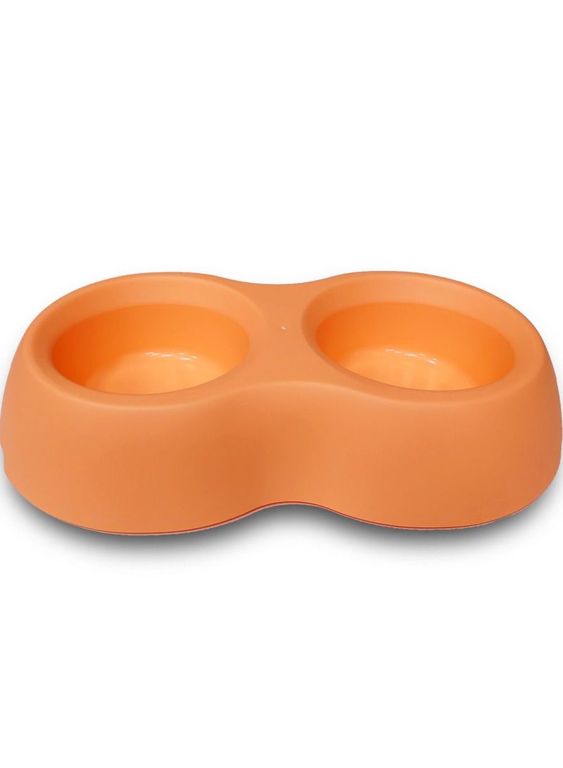 MP Bergamo Dora Double Pet Feeding Water And Food Bowl 0.3L+0.3L Orange