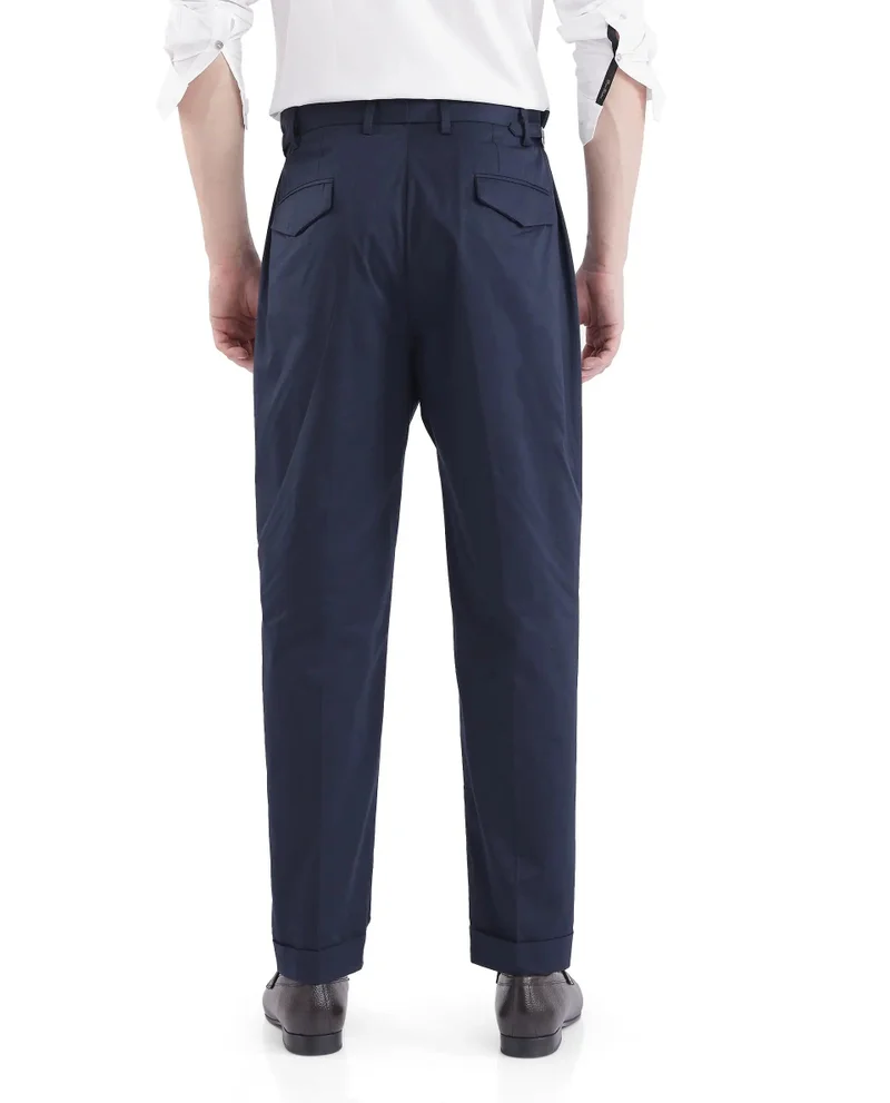 Rare Rabbit Men's Regular Fit Pleated Solid Trousers