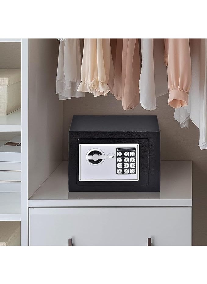 SHOPELLA SHOPELLA Digital Electronic Safe Metal Locker Box for Home and Office with Double Deadlock Ideal for Jewellery Documents Valuables PIN and Manual Access Black  - Image 5