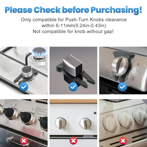 Lwuzkdo 5-Pack Gas Stove Knob Locks for Child Safety, Durable Design Knob Safety Covers, Child Proof Oven Knob Locks, Prevent Accidental Touch(Black) - Image 4