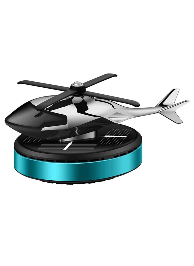 TIGER Car Air Fresheners, Al Alloy Solar Powered Rotating Incense Helicopter Diffuser – Stylish Home & Car Décor, Aromatherapy Essential Oil Diffuser, Blue - Image 1