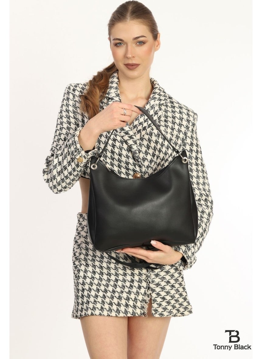 tonny black - Original Large Volume Large Size Luxury Soft Leather Crossbody Single Compartment Handbag and Shoulder Bag - Image 1