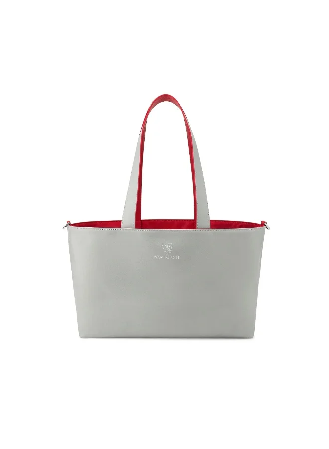 Veganologie Palindrome Reversible Tote Bag Made From 15 Recycled Plastic Bottles (Red-Grey)
