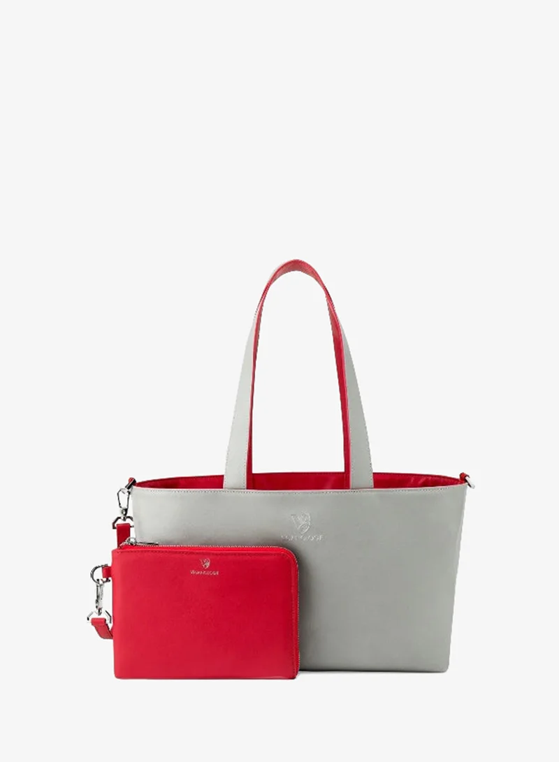 Veganologie  Palindrome Reversible Tote Bag Made From 15 Recycled Plastic Bottles (Red-Grey) for Women | Best Price UAE