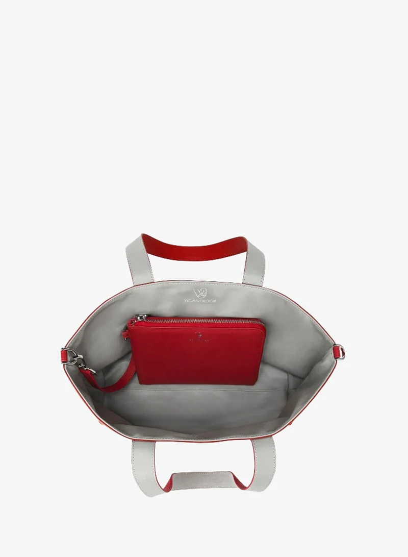 Veganologie  Palindrome Reversible Tote Bag Made From 15 Recycled Plastic Bottles (Red-Grey) for Women | Best Price UAE