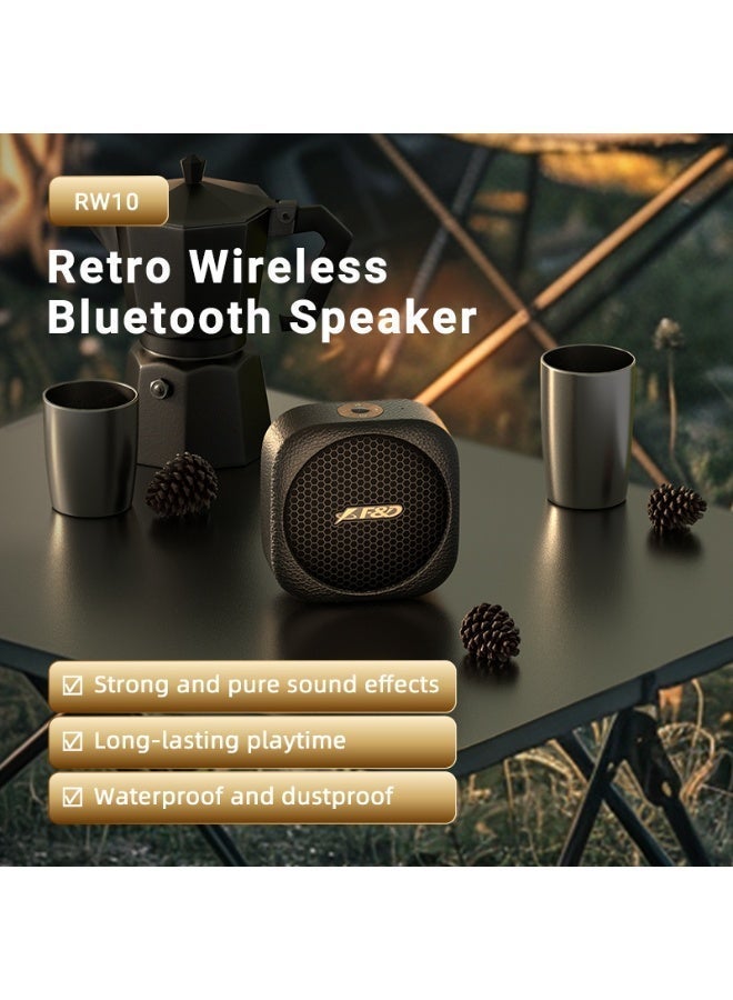 F&D RW10 Portable Bluetooth Speaker with 7W RMS Built-in Noise-Cancelling Mic, Bluetooth 5.3, IPX5 Waterproof, True Wireless Stereo Pairing, BT/TF/USB Inputs, 10H Playtime for Home and Outdoors - Image 2