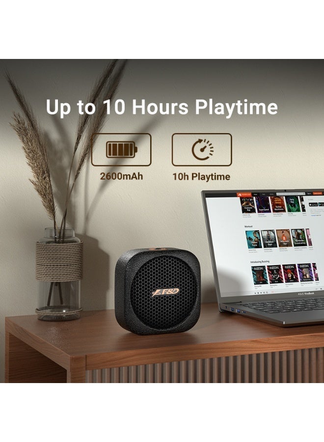F&D RW10 Portable Bluetooth Speaker with 7W RMS Built-in Noise-Cancelling Mic, Bluetooth 5.3, IPX5 Waterproof, True Wireless Stereo Pairing, BT/TF/USB Inputs, 10H Playtime for Home and Outdoors - Image 5