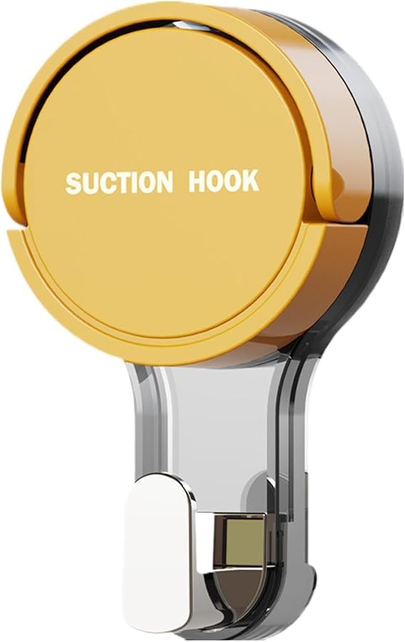Ameedarshan Vacuum Suction Cup Hook Wall Clips for Hanging Towel Clothes Kitchen Utensils DrillFree Installation Removable Reusable Wall Mounted Bathroom Hanger Multicolor Pack of 2 - Image 1